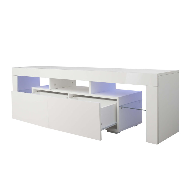 Modern White TV Stand, White