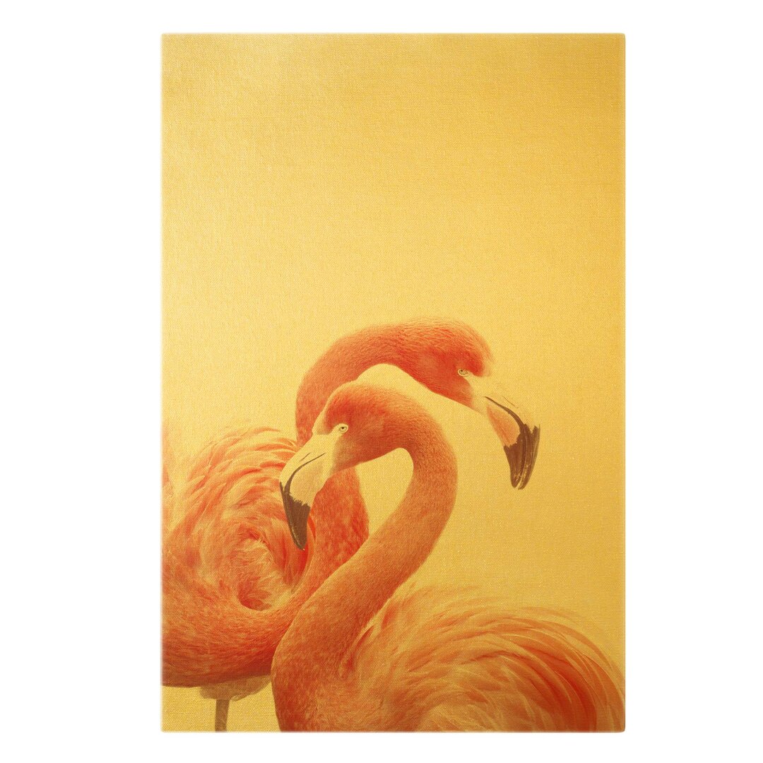 Leinwandbild Zwei Flamingos von Monika Strigel