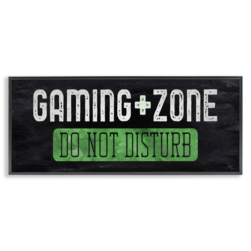 Giclée encadrée «Do not perturber Gaming Zone», conception par CAD Designs, H 10 po x l 24 po, Giclée encadrée noir minuit