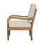 Fauteuil club d'extérieur en bois d'acacia avec coussins beiges et finition naturelle