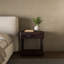 Table de chevet Bauder brun foncé