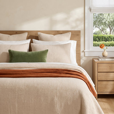 Ribbed Cotton Coverlet Set