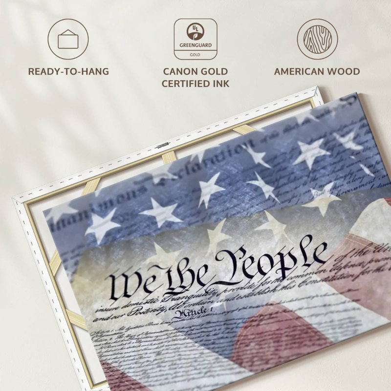 American Flag Constitution Canvas Print, 20" H x 30" W x 1.25" D