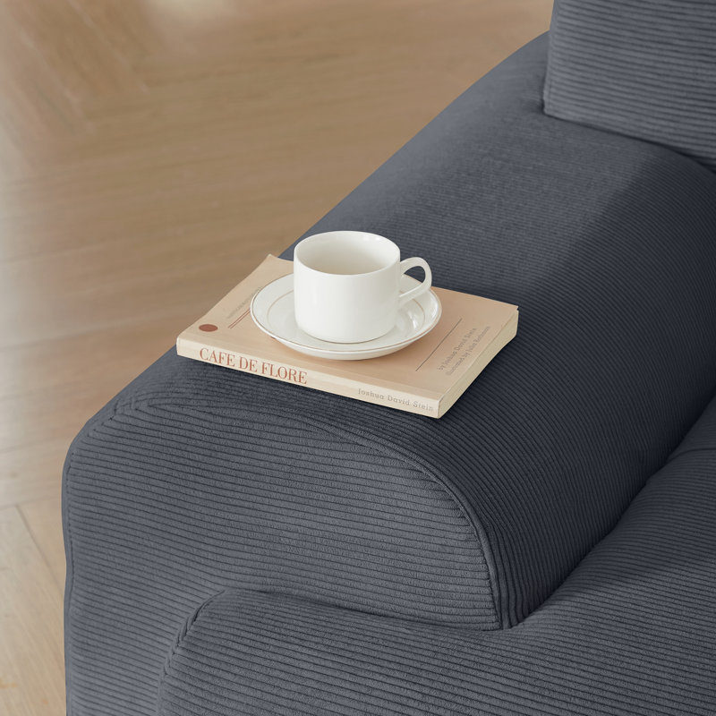 Canapé modulaire moderne en L pour salon, Gris foncé