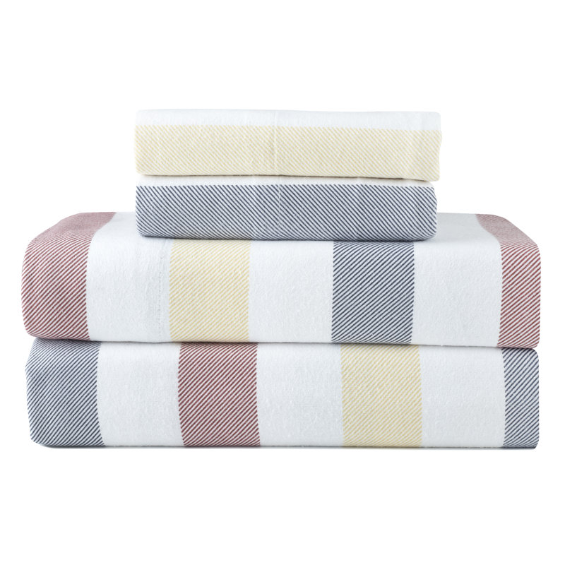 Ensemble de draps en flanelle 180 g / m² Pointehaven, Très grand, Cabana - rayé