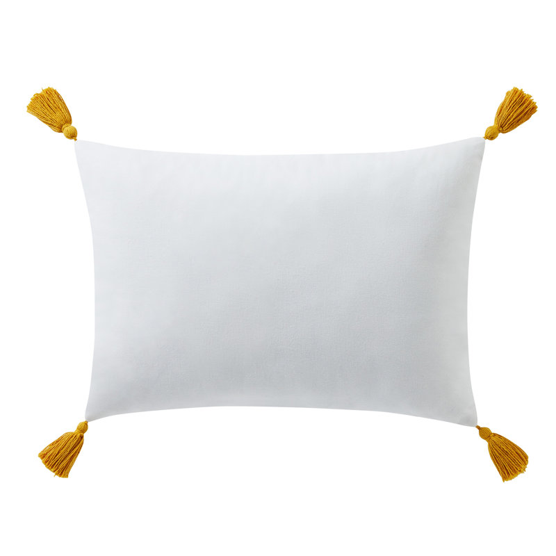 Coussin décoratif en coton touffeté à rayures 14 po x 20 po Boho