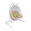 Balancelle d'extérieur 69 po en métal beige et blanc avec coussin beige