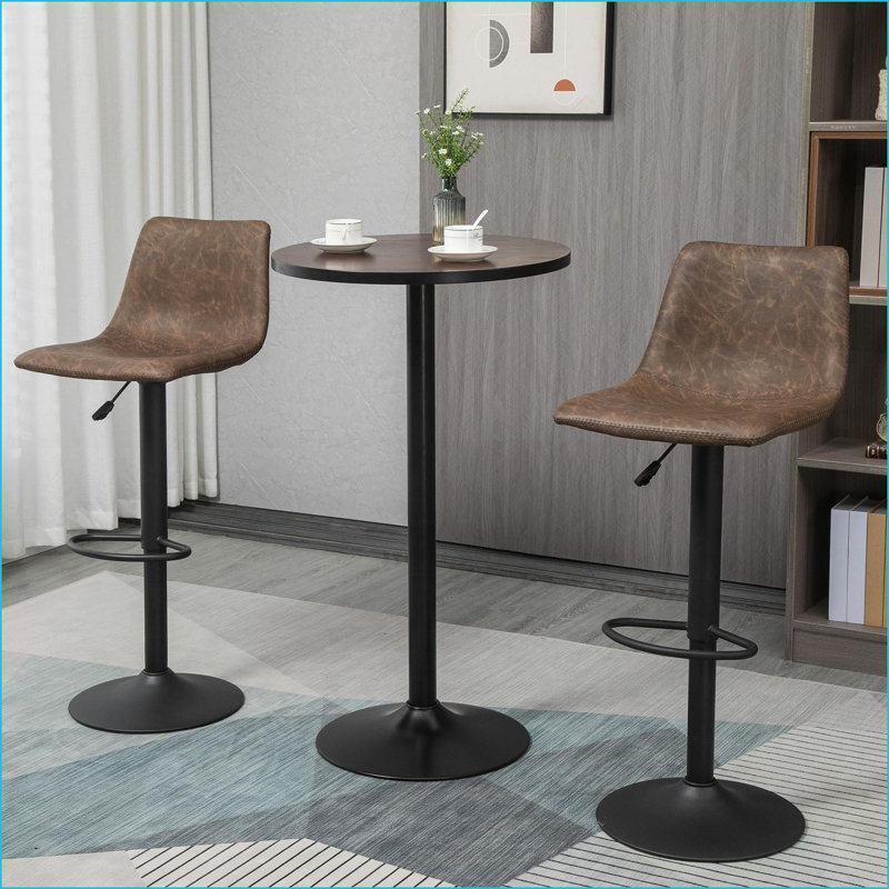 Table basse HOMcom Rustic de 42 po de hauteur avec plateau en bois d'orme et structure en acier industriel
