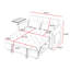 Lit en velours gris avec accoudoirs de table d'appoint, style moderne, se convertit rapidement, plusieurs angles réglables pour un confort supérieur, et en plastique, lit convertible simple à assembler, table tournante,-121047676