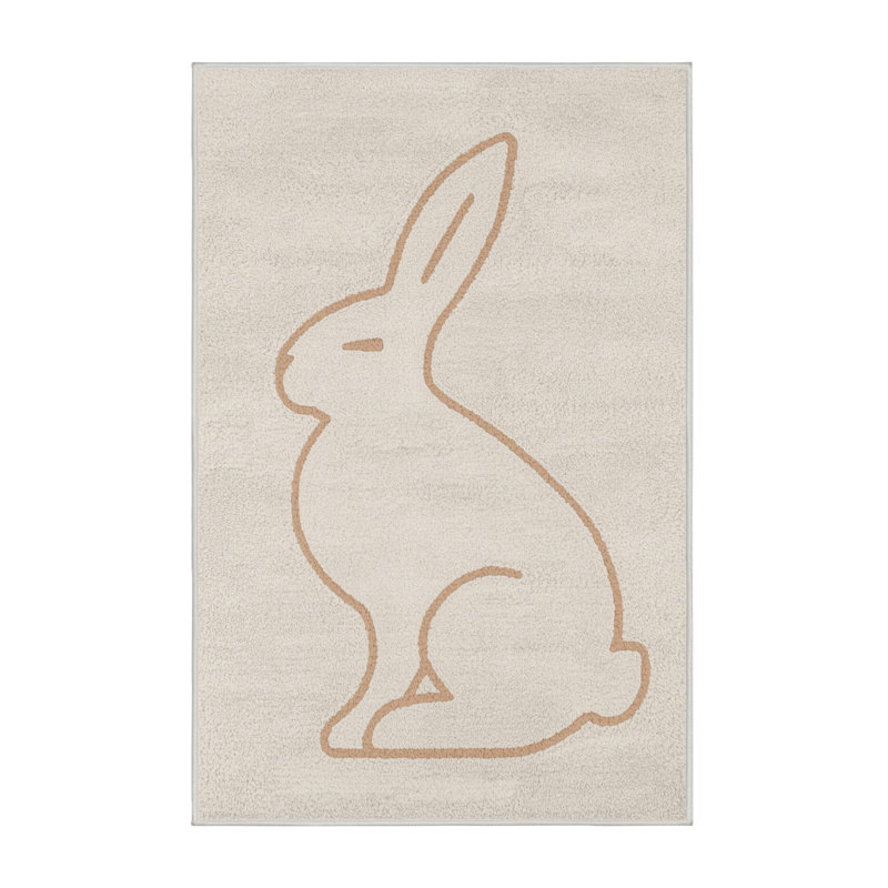 Tapis beige moderne et contemporain lavable à la machine Midtown, 7 x 9