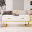 Table basse moderne moderne avec 4 tiroirs et base dorée, ajoutant luxe et fonctionnalité aux espaces contemporains-518126966