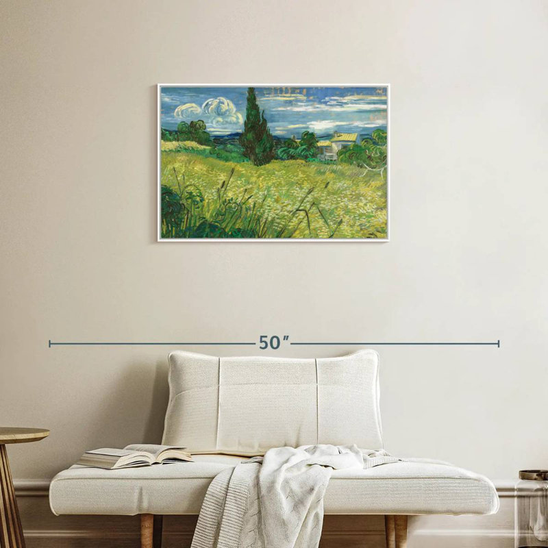 Champ vert 1889, Cadre flottant blanc, 31 po x 21 po
