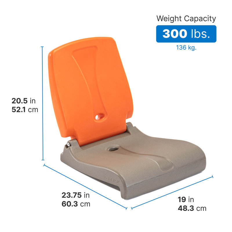 Step2 Flip Seat - Foldable, Portable Seat Stays in Place on Pool Edges, Tailgates, Orange/Brown
