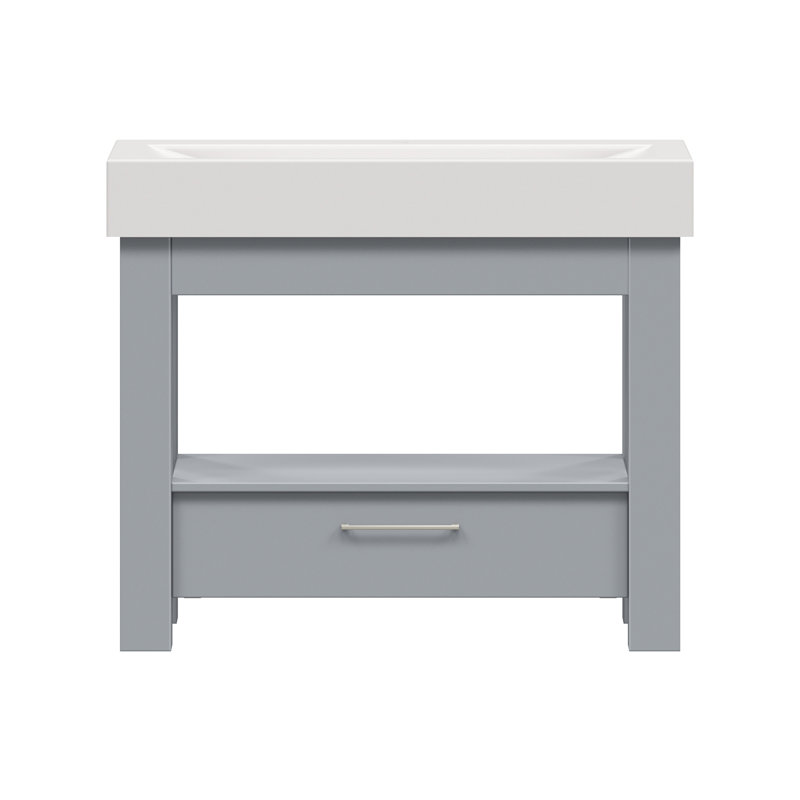 Ensemble de meuble-lavabo simple 40 po MagickWoods Navary Brielle, Gris brumeux