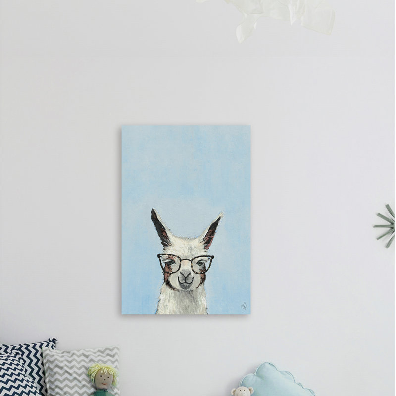 «Jolly Llama III» par Rosalia, reproduction sur toile tendue, H 36 po x l 24 po x P 1,5 po