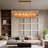  Lohan 4-Tier Dimmable Rectangle Kitchen Island Glass Chandelier Ceiling Pendant Lights(Bulbs Included)-1868315964