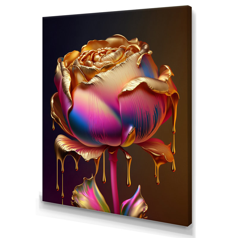 «Bromelton Rainbow Peony», impression sur toile, H 32 po x l 16 po x P 1 po, Toile tendue