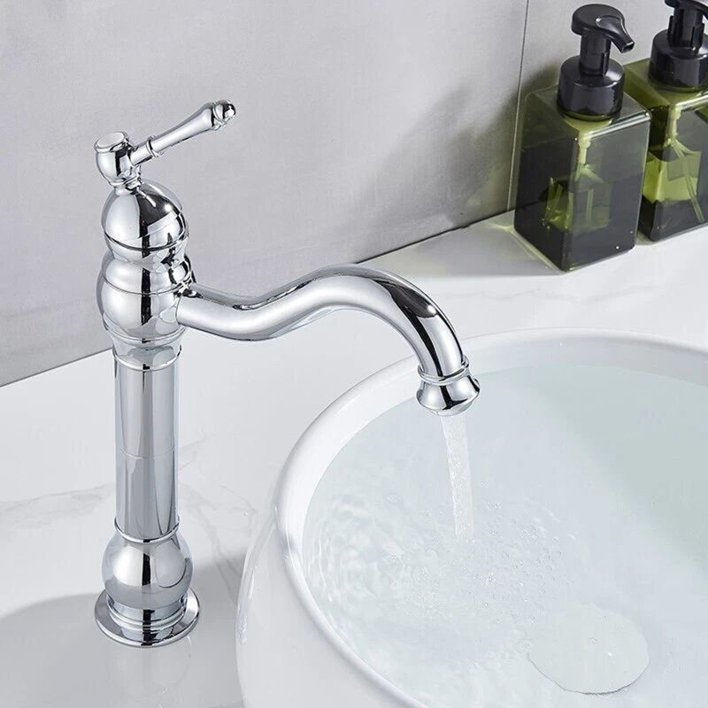Chrome Cloakroom Basin Mixer Tap Mono 360° Bathroom Sink Tall Single Lever Tap