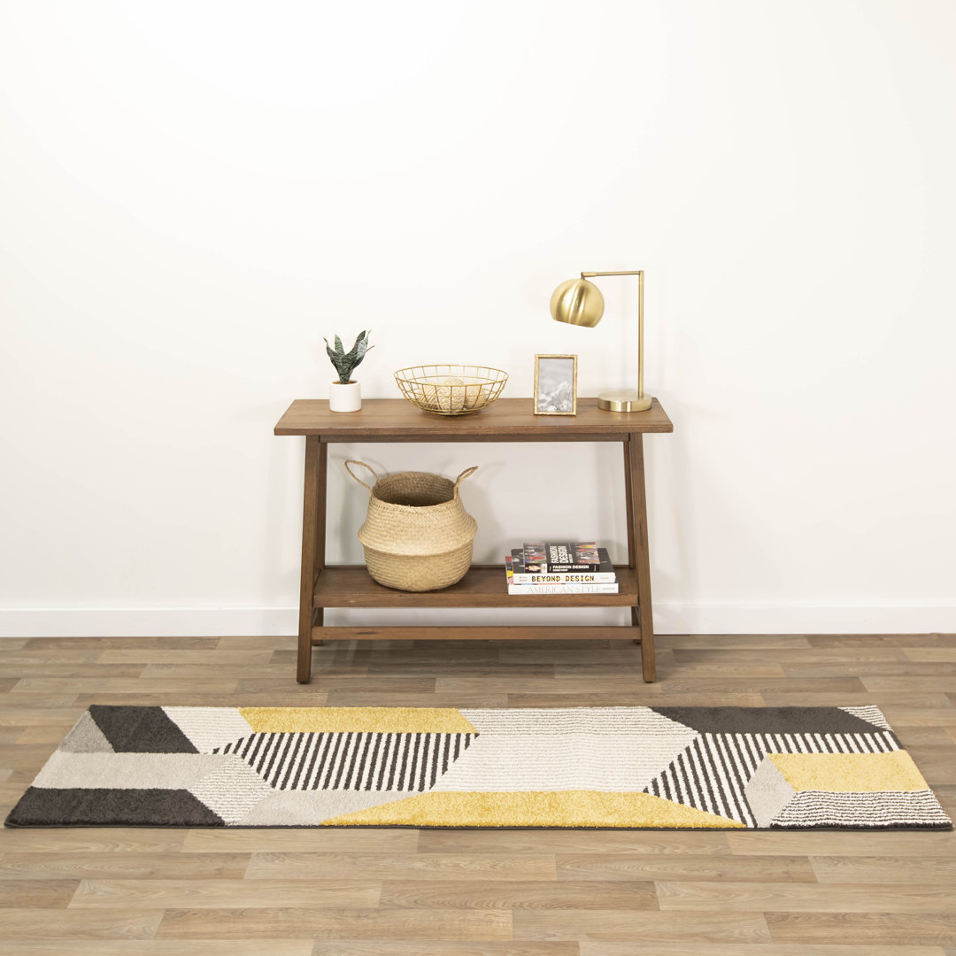 Passion Abstract Yellow/Black/Gray/Cream Area Rug Wade Logan® Rug