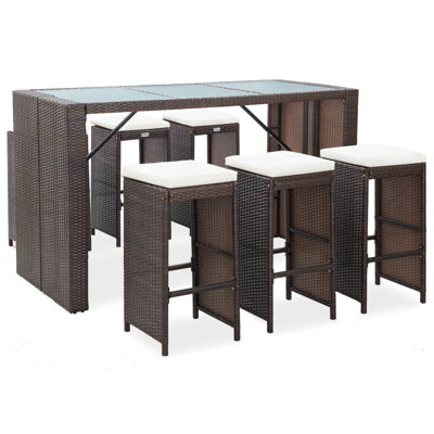 Rectangular 6 - Person Bar Height Dining Set with Cushions by Latitude Run
