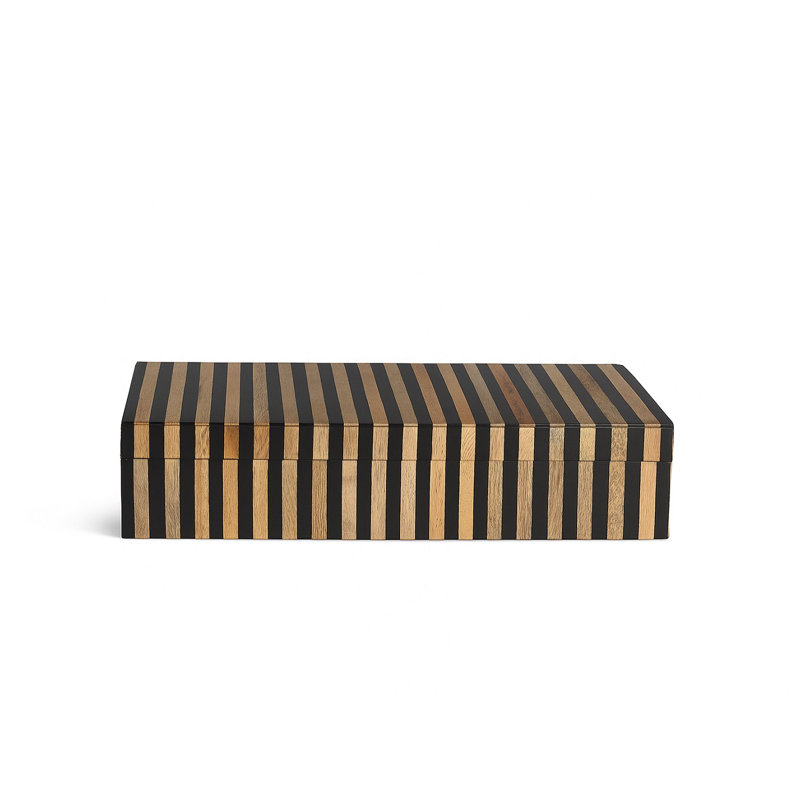 Boîte décorative en bois et résine noire Jehilyn, H 4 po x L 16 po x l 5 po