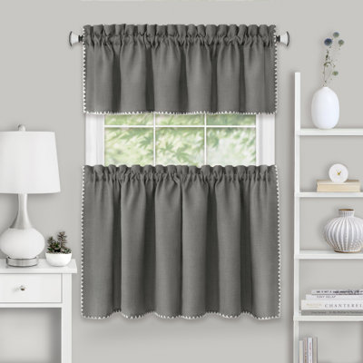 Rideau de cuisine de couleur unie sur mesure 58 "