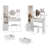 Full Body Mirror Cabinet + Round LED Vanity Table + Cushioned Stool, 17\-1080785586