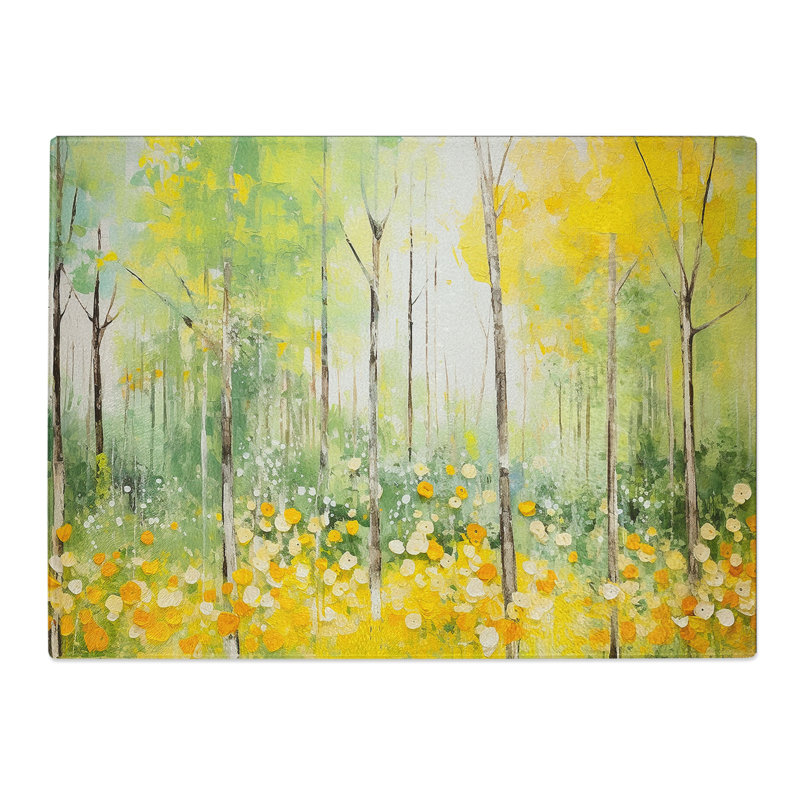 Spring Forest Impressionism No.2  Glass Chopping Board