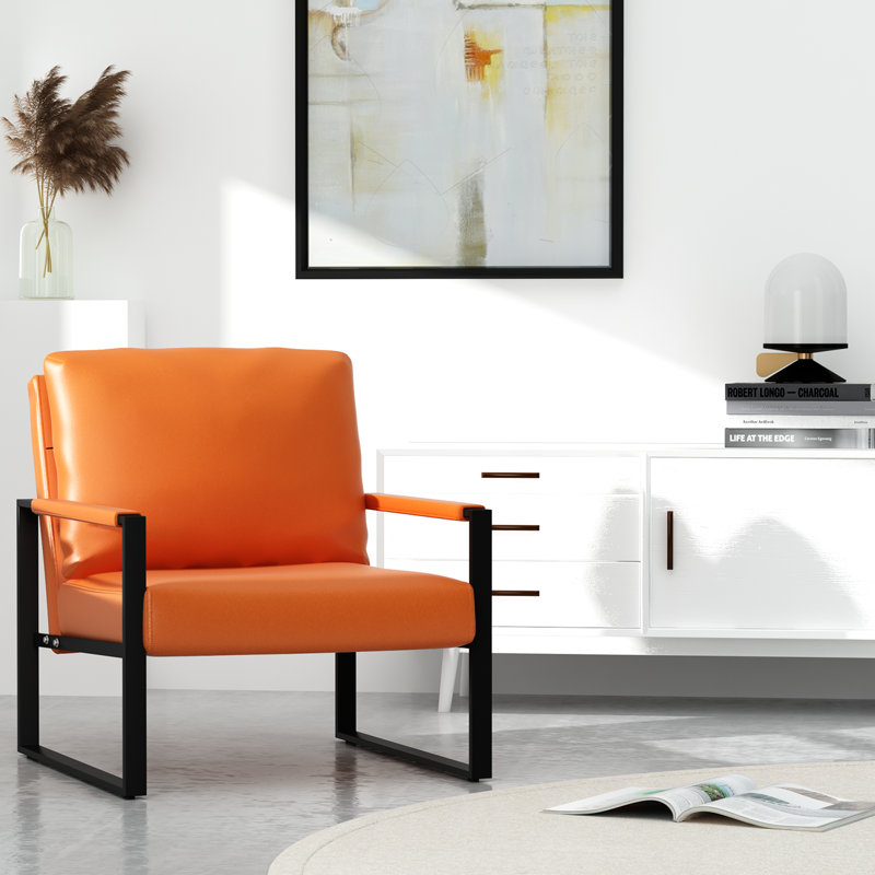 Fauteuil en similicuir 24,83 po Eritrea, Similicuir orange