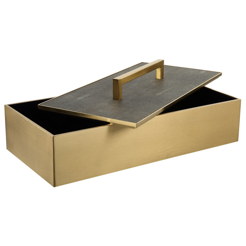 Wessex Decorative Box, Gray/Gold