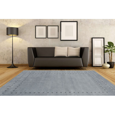 Dreher Light Blue Handmade Wool Rug