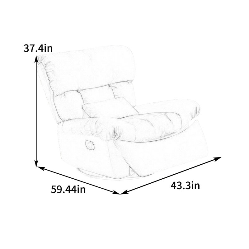 Teaunna Upholstered Recliner, Blue