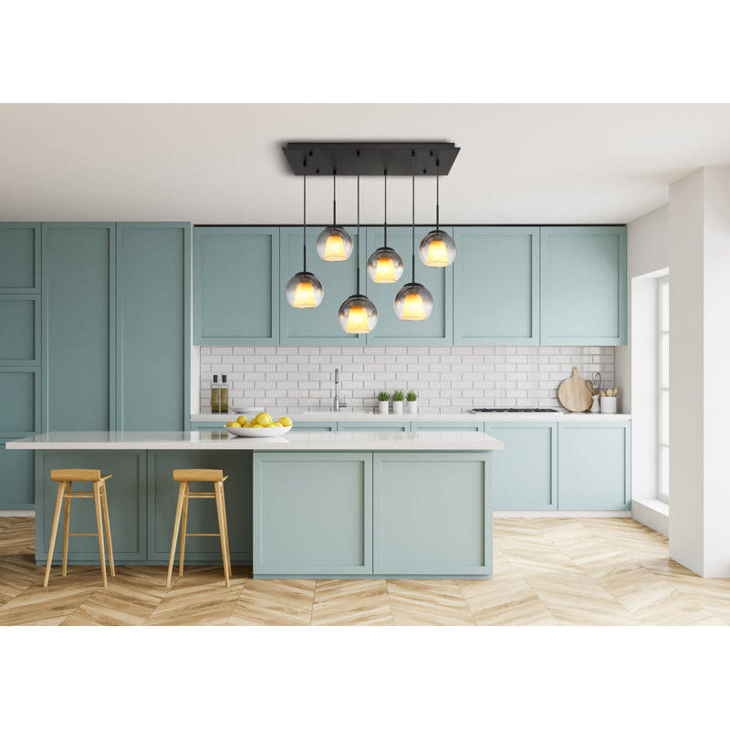 Decola 6 - Light Pendant, Matt black, Raunch colors