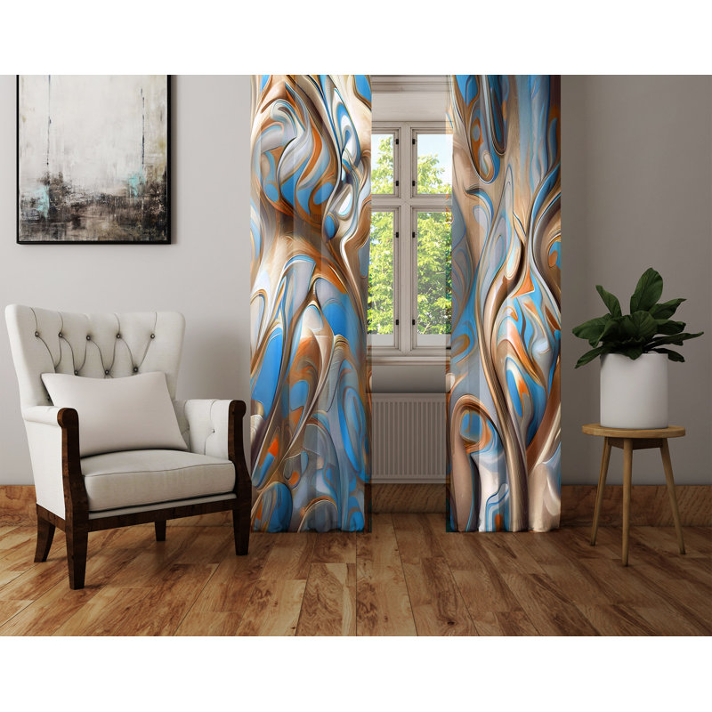 Bansley Semi Sheer Curtain Pair, 56" W x 78" L