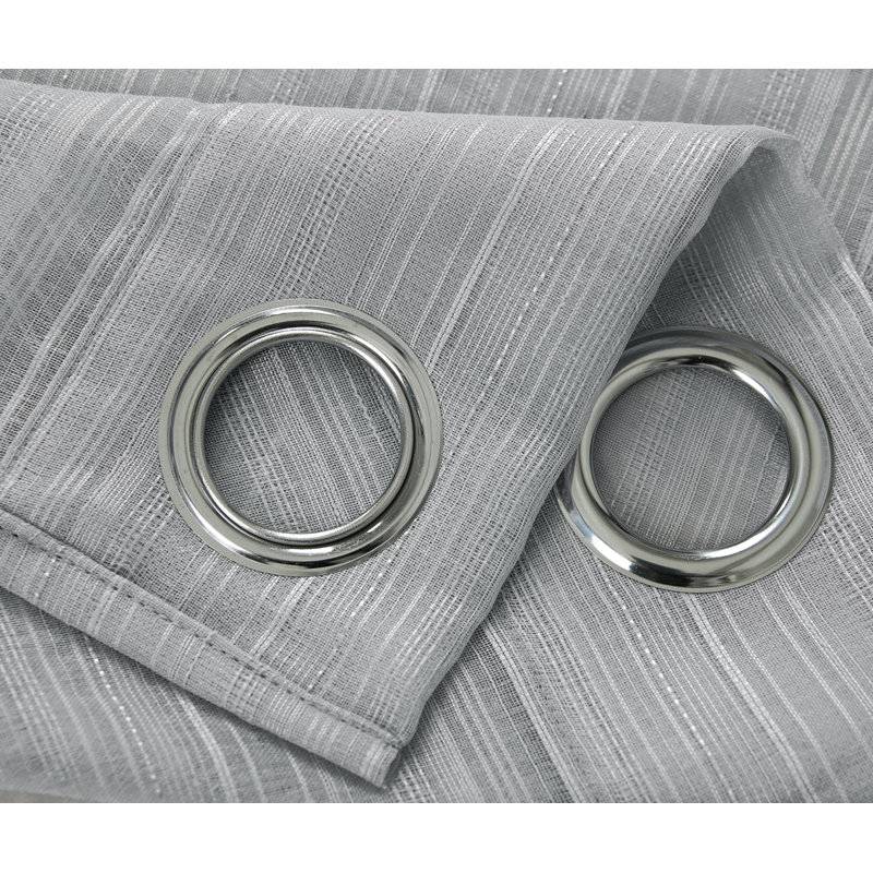 Hayle Semi Sheer Curtain Single Panel, Charcoal