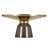 30" Round Coffee Table Glass/Sintered Stone Top With Brushed Rim And Tempered Glass Base-109375843-109375844