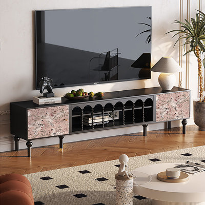 Meuble télé avec rangement peint français rétro