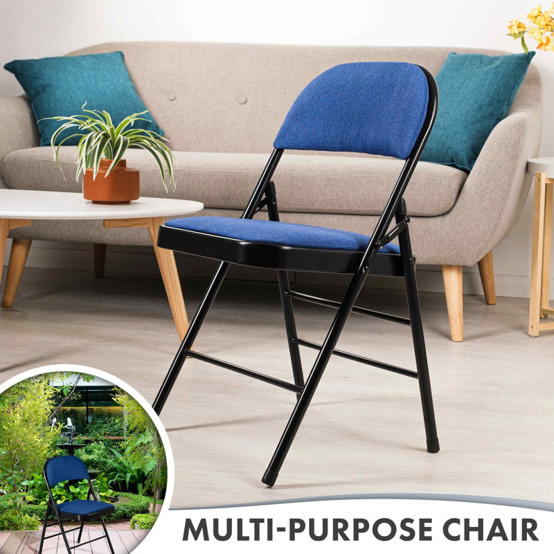 Fabric Banquet Folding Chair Folding Chair, Navy