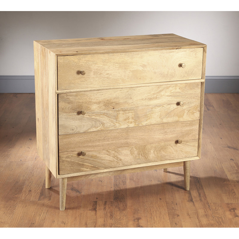 Commode décorative 3 tiroirs Mid-Century