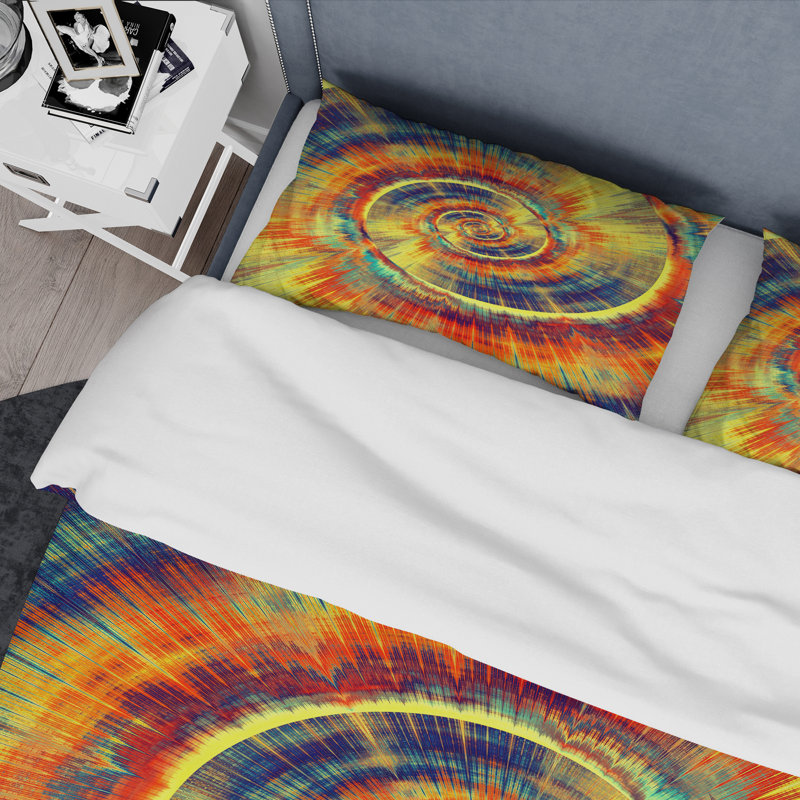 Ensemble de housse de couette Spiral Bright, Housse de couette pour très grand lit et 2 très