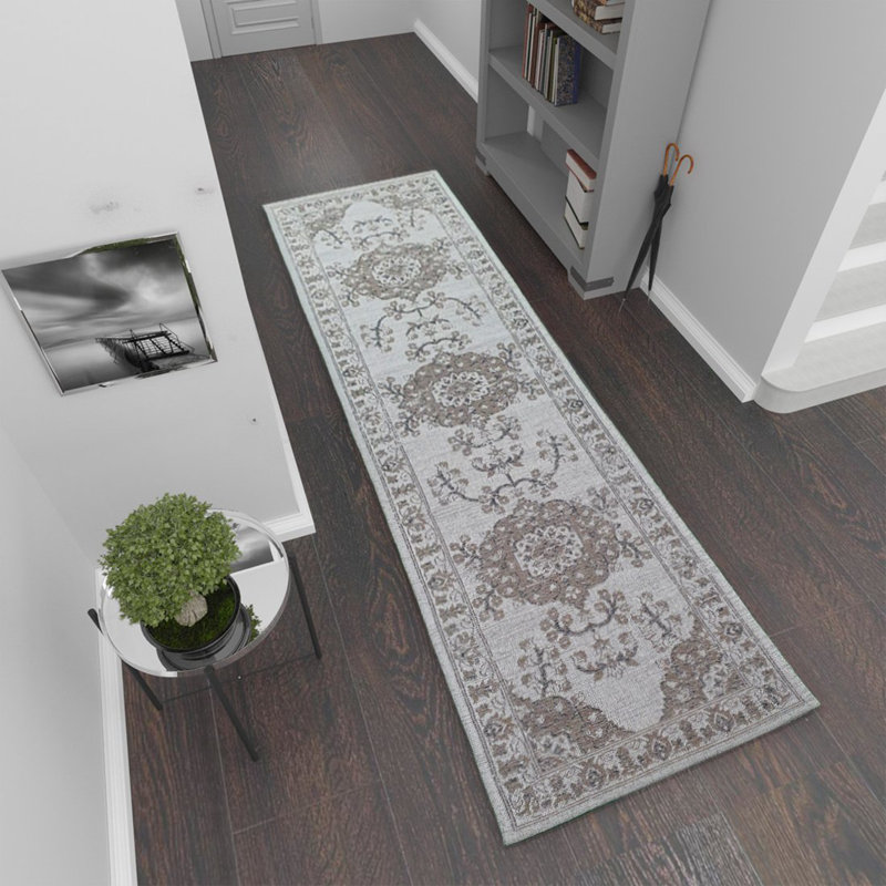 Mcgowen Runner 75 cm x 300 cm Oriental Cotton Hand Woven Area Rug