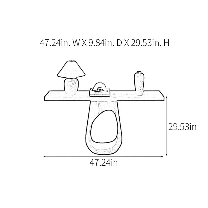 Console Retro Minimalist Art, H 29,53 po x l 47,24 po x P 9,84 po