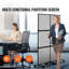 Ensemble de 2 cloisons de séparation de bureau 72 po x 66 po, cloisons de séparation en polyester et 45 cloisons en acier réduit le bruit et les distractions visuelles, gris clair