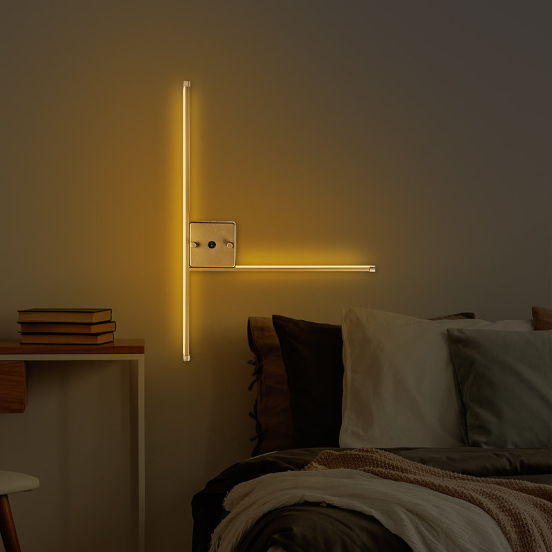 Elegant Gold Wall Lamp, Metal Body, 24.0 x 16.5 x 1.2 inches | SMD LED Socket, 14.4W, 3000K Warm White Light | Stylish Design with Durable Metal Base Plate, Ideal for Modern Home Décor & Ambient Lighting