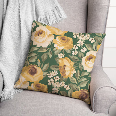 Floral Outdoor Throw Pillow