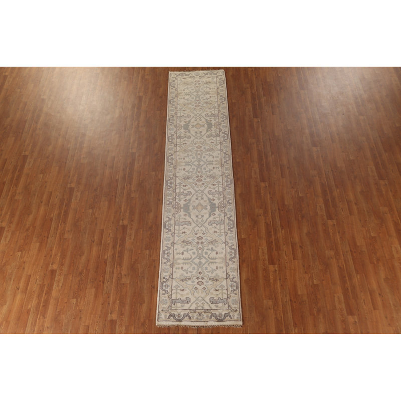 Tapis de couloir oriental fait à la main Oushak 3 x 12