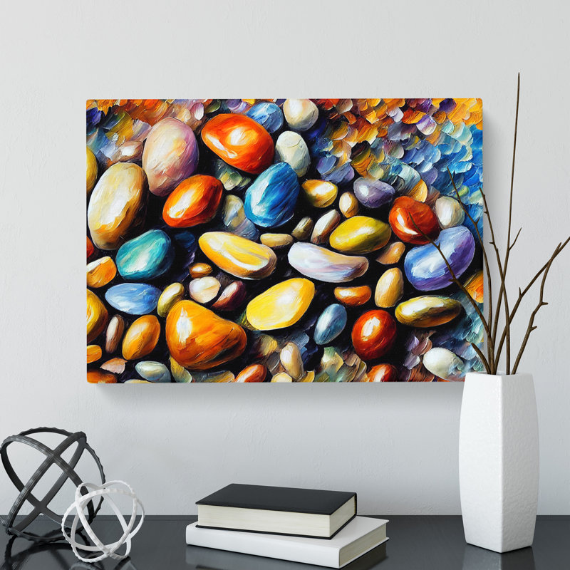 Shimmering River Pebbles Vol.3 - Wrapped Canvas, 50cm H x 76cm W x 3cm D