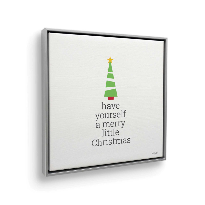 «Merry Little Christmas» par Kate Sherrill, reproduction d'art, L 30 po x H 30 po, Argent, Toile avec cadre