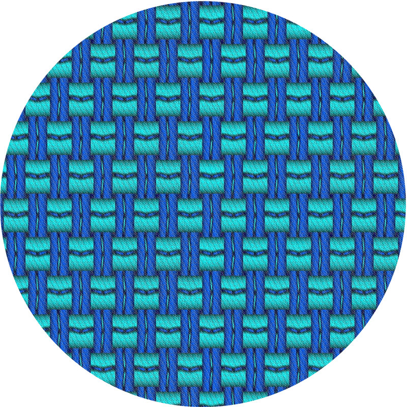 Tapis bleu tissé à la machine, Rond 4 pi