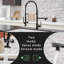 Robinet de cuisine contemporain en bronze huilé avec poignée rétractable, poignée simple, rotation à 360 degrés, remplissage en céramique, finition laiton, poignée à levier, 360 degrés